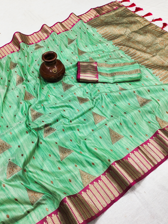 Dhananjay Creations: zari weaving contrast border with wearing saree uploaded by Dhananjay Creations Pvt Ltd. on 3/28/2023