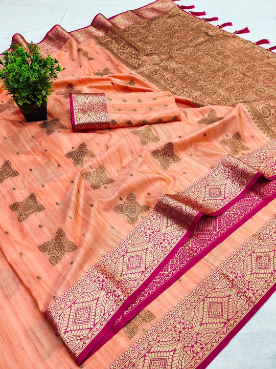 Dhananjay Creations: Soft katan Silk Saree  uploaded by Dhananjay Creations Pvt Ltd. on 3/28/2023