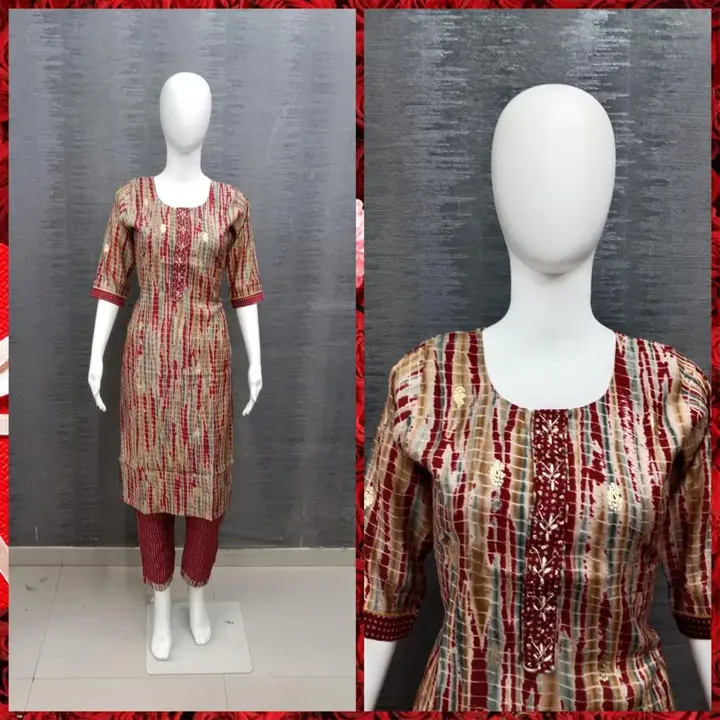 Fabric - muslin , kurti with pant, size  m to xxl  uploaded by Bhagat kanwarram garments on 3/28/2023