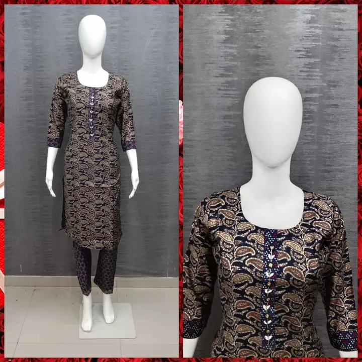 Fabric - muslin , kurti with pant, size  m to xxl  uploaded by Bhagat kanwarram garments on 3/28/2023