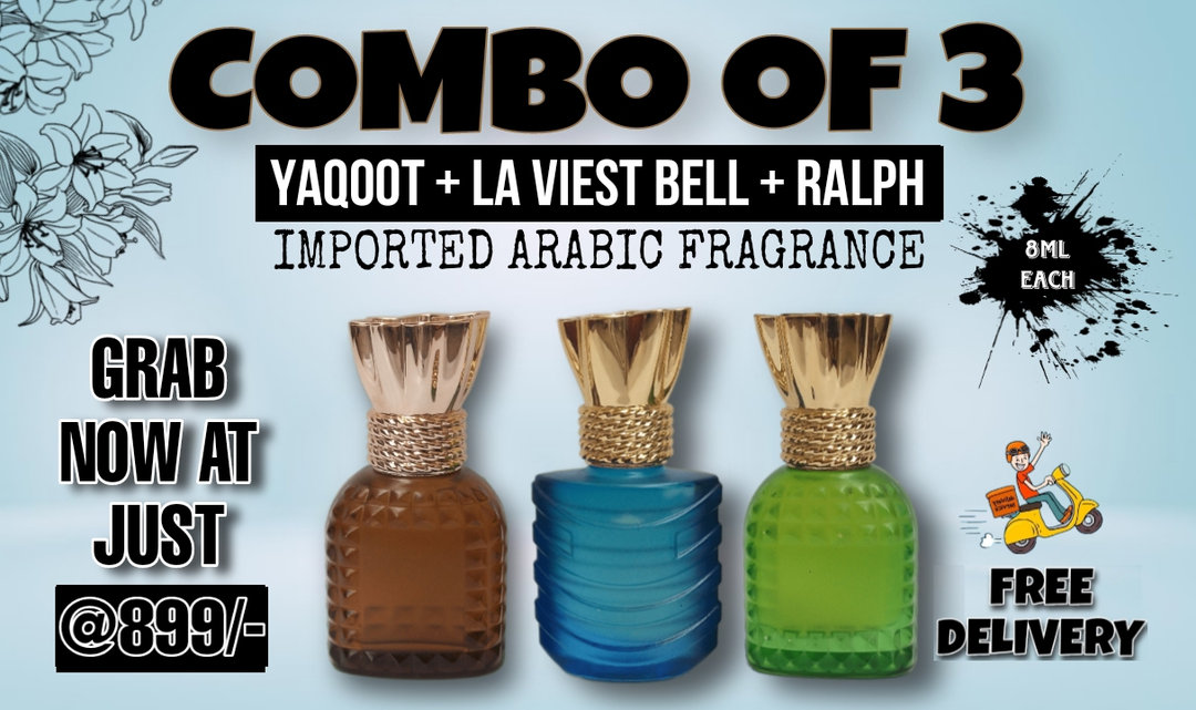 Combo of 3 imported Attar YAQOOT+ LA VIEST BELL + RALPH  uploaded by Dubai Fragrance on 3/28/2023