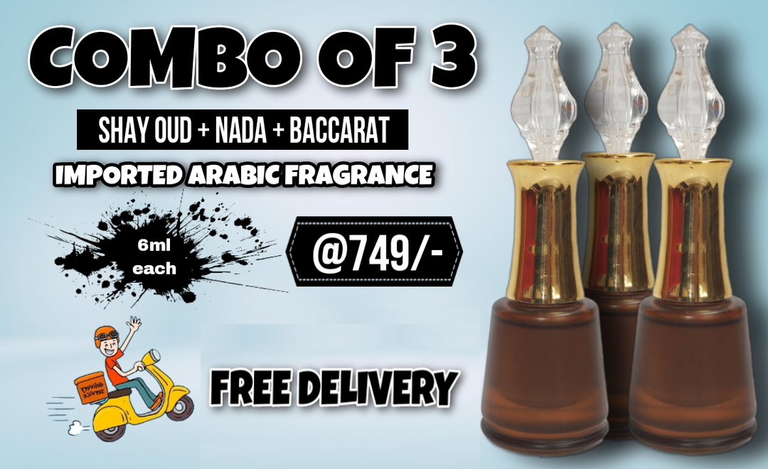 Combo of 3 imported Attar SHAY OUD + NADA + BACCARAT  uploaded by Dubai Fragrance on 3/28/2023