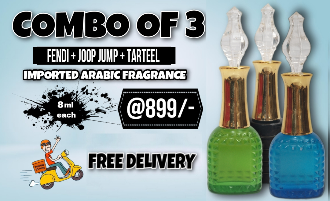 Combo of 3 imported Attar FENDI + JOOP JUMP + TARTEEL uploaded by Dubai Fragrance on 3/28/2023