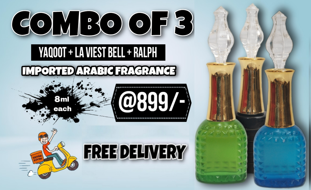 Combo of 3 imported Attar YAQOOT + LA VIEST BELL + RALPH  uploaded by Dubai Fragrance on 3/28/2023