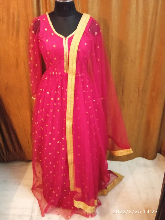 Net gown with net dupatta uploaded by AS TEXTILE on 3/28/2023