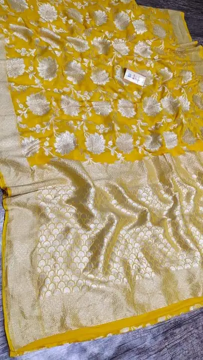 Semi Georgette Silk Saree  uploaded by Shamsher Creation on 3/28/2023
