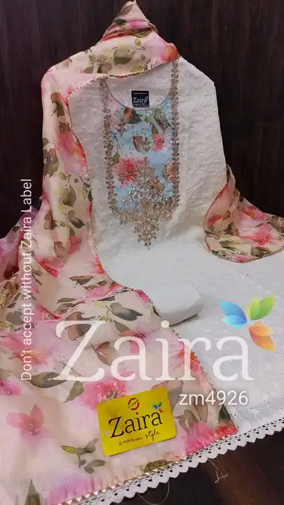 Zaira suit material uploaded by Wedding collection on 3/28/2023