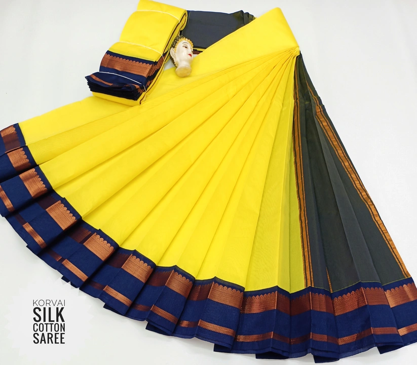 Korvai Silk Cotton Saree uploaded by THUKILAN TEX on 3/28/2023