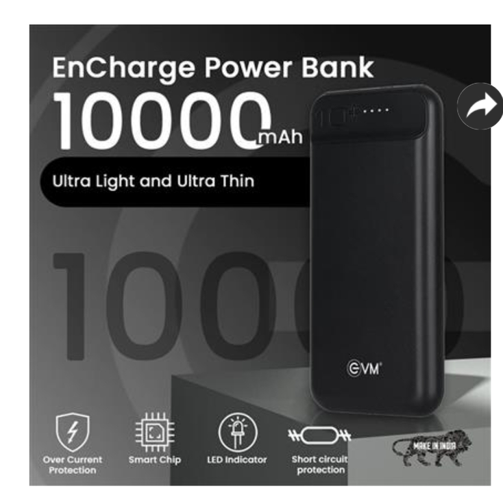 EVM 10000mah Power Bank uploaded by Collection India Enterprise on 3/28/2023