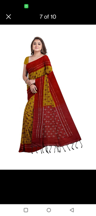 Khadi printed saree uploaded by Jashomati handloom's on 3/28/2023