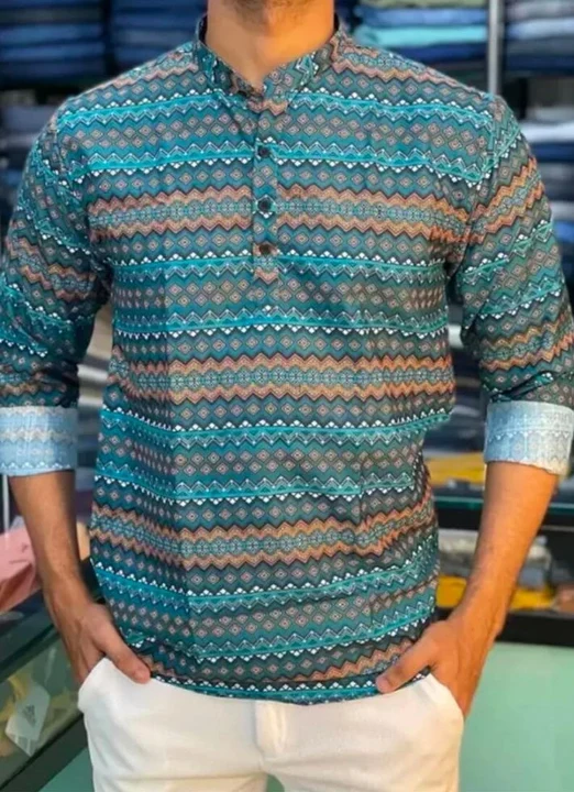 Product image of Hot Selling Full Sleeve Short Kurta Shirt , price: Rs. 299, ID: hot-selling-full-sleeve-short-kurta-shirt-b65b02ff