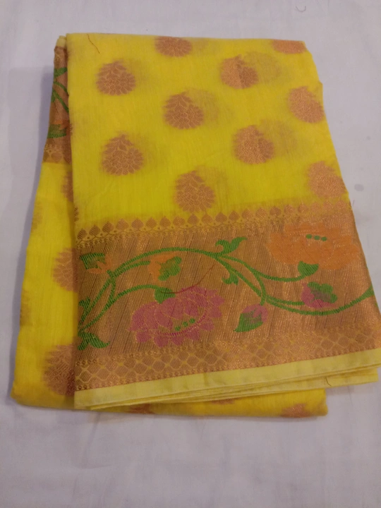 New product cotton saree copper jari mena bodar with blouse  uploaded by V.s.sarees on 3/28/2023
