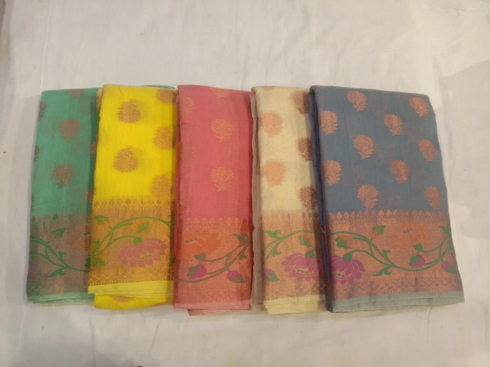 New product cotton saree copper jari Meena bodar with blouse  uploaded by V.s.sarees on 3/28/2023