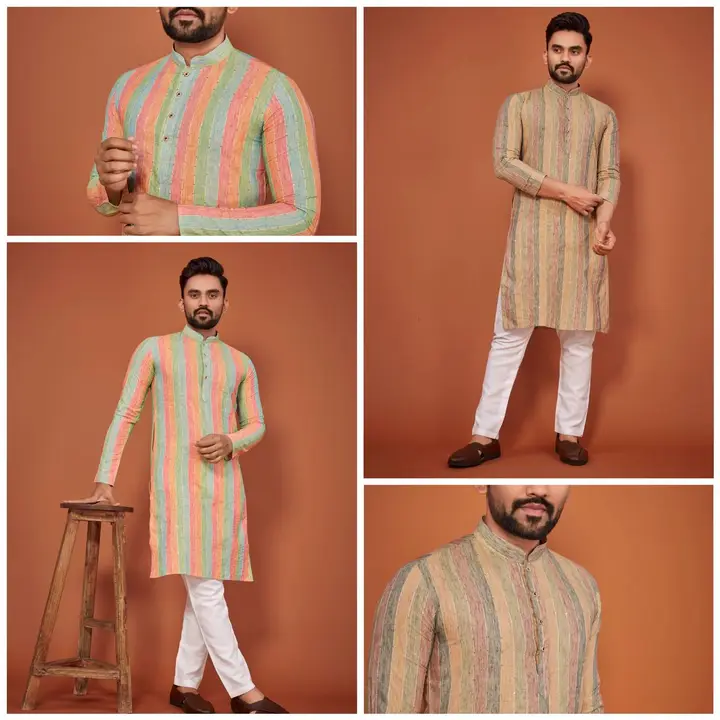 MAN'S KURTA:-*LINEN SEQUENCE :-KURTA WITH PAYJAMA * uploaded by NIVA CREATION on 3/28/2023