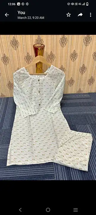 Cotton kurti with pent 🥰🥰 uploaded by business on 3/28/2023