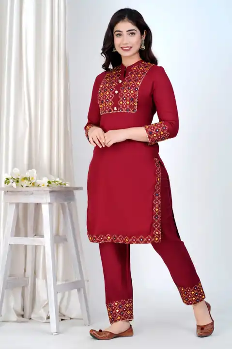 Embroidery work kurti pant with Bag uploaded by FASHION MART on 3/28/2023