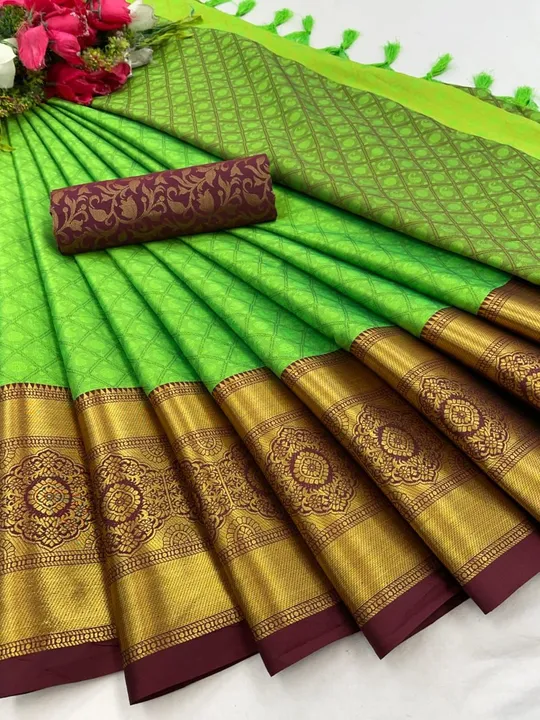 

*Fabric*: HEAVY RICH COTTON SILK DESIGN & JEQUARED WEAVING & RICH HEAVY BORDER WITH JACQURD BLOUSE uploaded by Maa Arbuda saree on 3/28/2023
