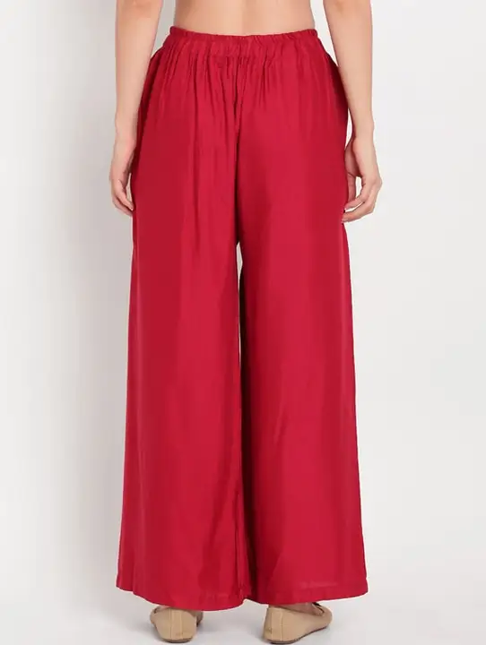 Red colour palazzos  uploaded by Vikash enterprises on 3/28/2023