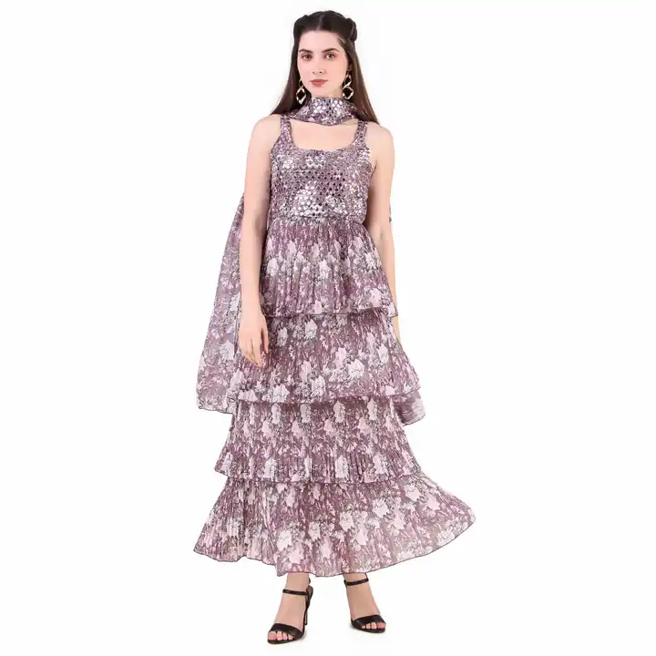 Georgette dress with chunni for women uploaded by Bhavya Sales and Marketing on 3/28/2023