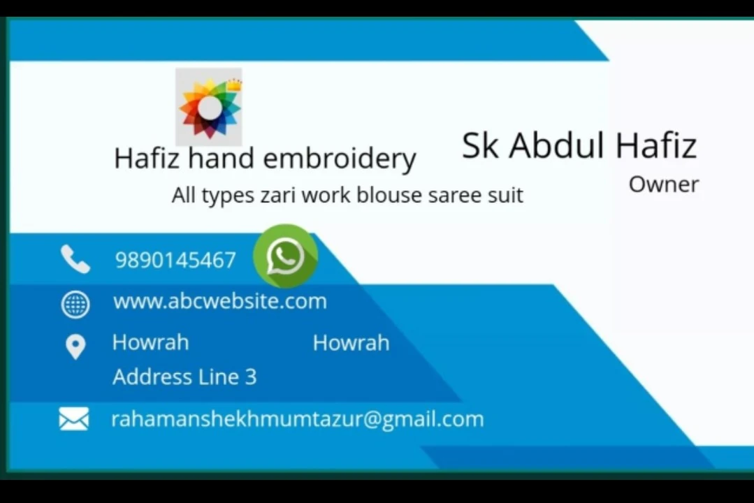Visiting card store images of Hafiz Zari work(HAND EMBROIDERY)