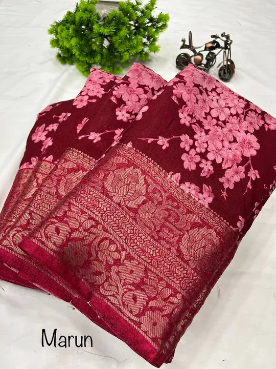 Dola Silk Printed saree  uploaded by AJ FASHION on 3/29/2023