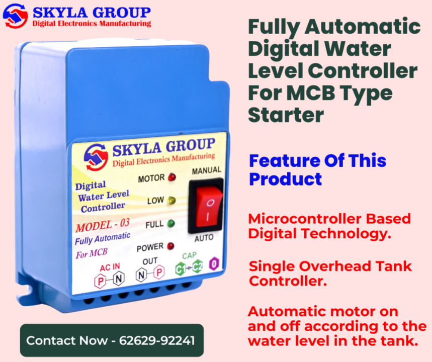 Fully Automatic Water level controller for MCB Type Starter uploaded by Skyla Group on 3/29/2023