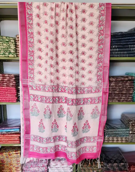 Linen saree  uploaded by Mohit hand Prints on 3/29/2023