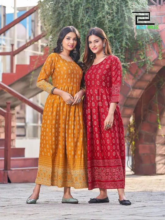 Gown Style Reyon Kurtis  uploaded by Triveni Creation on 3/29/2023