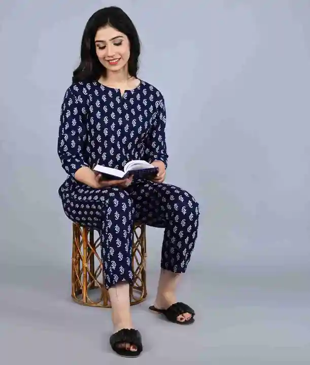 Blue printed night suit  uploaded by Jaipuri disign  on 3/29/2023