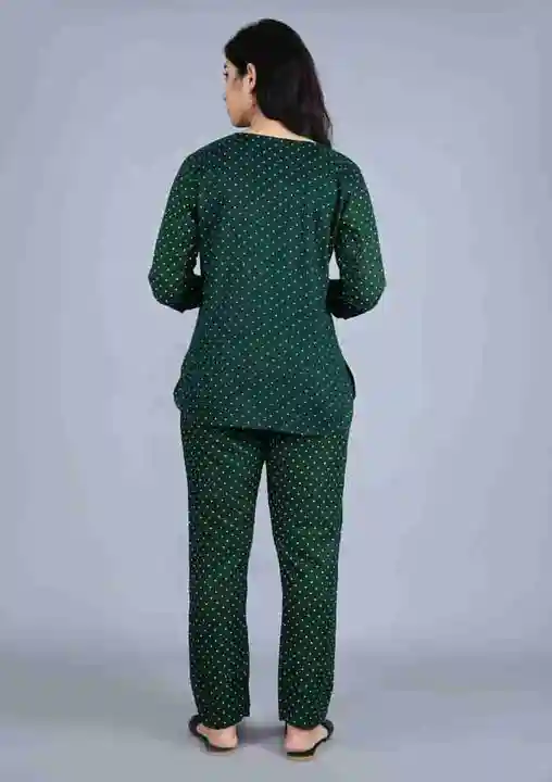 Green dot print night suit  uploaded by Jaipuri disign  on 3/29/2023