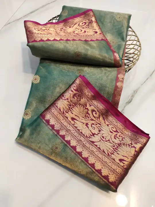 CHANDERI traditional handwoven tissue silk saree  uploaded by WEAVER'S ORIGIN silk and Sarees on 3/29/2023