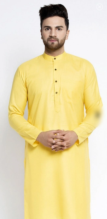 Yellow kurta uploaded by Vraj-Vihar Synthetics on 3/29/2023