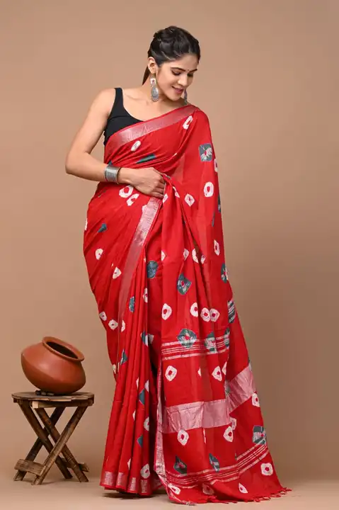 Linen saree  uploaded by Shree ram fashion on 3/29/2023
