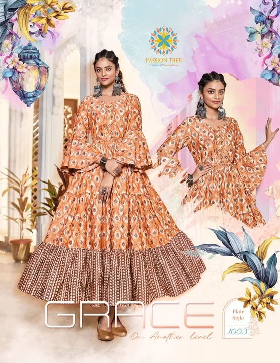 Catalog Name: Flair Style Vol 1
Brand name: Passion Tree
Type: One Piece Gown
Fabric Detail: Capsule uploaded by Agarwal Fashion  on 3/29/2023