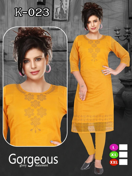Designer Handwork kurties
Chanderi silk fabric
Size : L
Rate : 185/_ uploaded by Ridhi Sidhi Creation 9512733183 on 3/29/2023