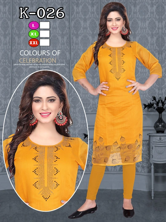 Designer Handwork kurties
Chanderi silk fabric
Size : L
Rate : 185/_ uploaded by Ridhi Sidhi Creation 9512733183 on 3/29/2023