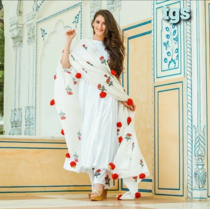 White Kurtis with pjama uploaded by business on 3/1/2021