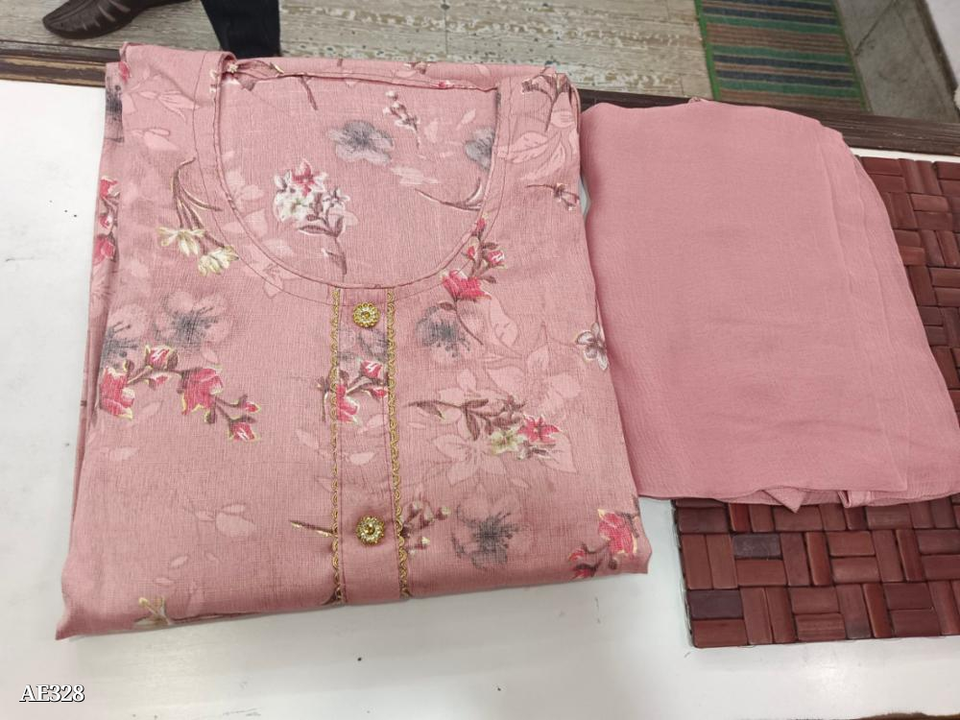 Masleen suit fabric with dupatta  uploaded by AAR ENTERPRISES on 3/29/2023