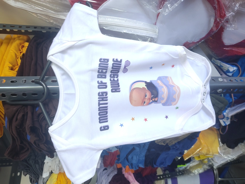 Post image Printed Baby Rompers For New Born Babies ( 0 - 1) years, available in 3 variants. Contact for bulk orders only. WhatsApp us on : 7666651326