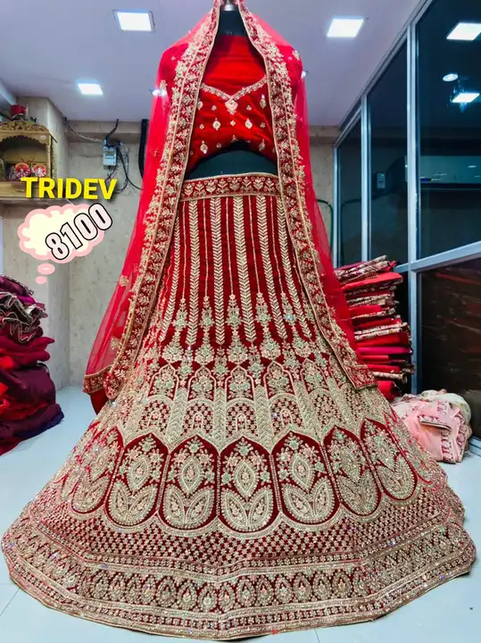 Trending Bridal Lehenga Chunni with Velvet Blouse uploaded by PURVANCHAL COLLECTION PRIVATE LIMITED on 3/29/2023