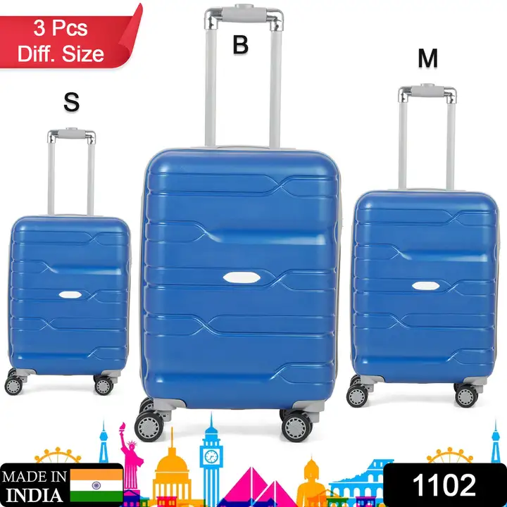 1102 Traveling Trolley Bag Set, Small , Medium & Big Suitcase Premium Quality Bag 3 Pcs Set For Trav uploaded by DeoDap on 5/29/2024