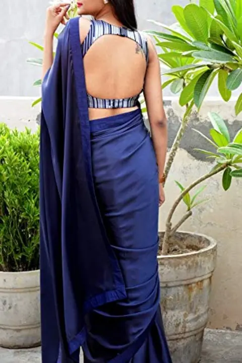 Neavy blue satin silk saree uploaded by Ishita Enterprise on 3/29/2023