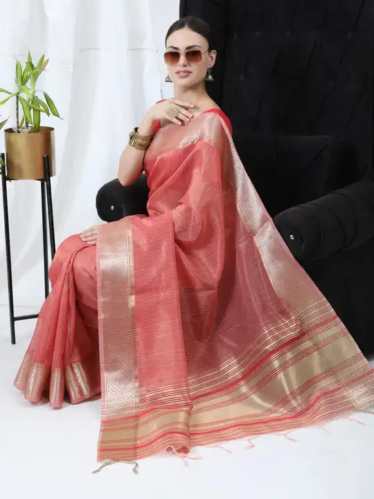 Linen silk saree uploaded by VARDHAK COLLECTION  on 3/29/2023