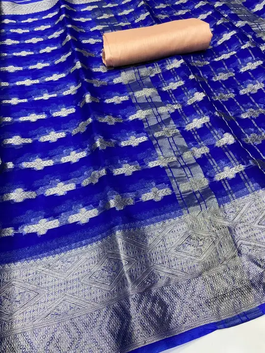New meena work orgenza saree  uploaded by Fashion designer saree  on 3/29/2023