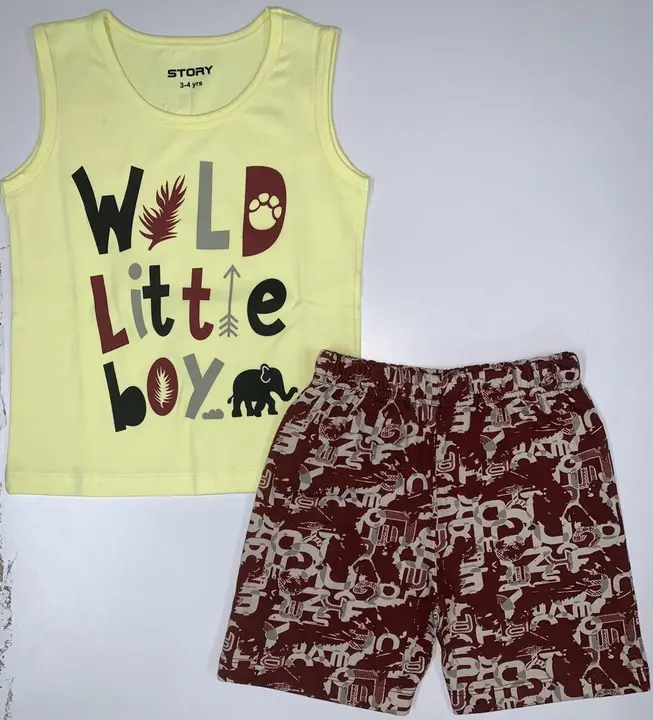 Boys sleeveless top with shorts  uploaded by Brahmendragarments on 3/29/2023
