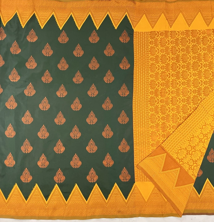 Saree Kanjivaram silk saree copper jari design with attractive blouse piece  uploaded by SHREEJI CREATION on 3/29/2023
