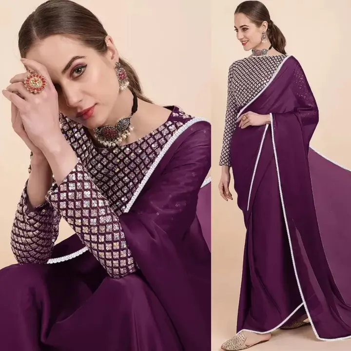 Party wear saree  uploaded by Fashion vogue on 3/29/2023