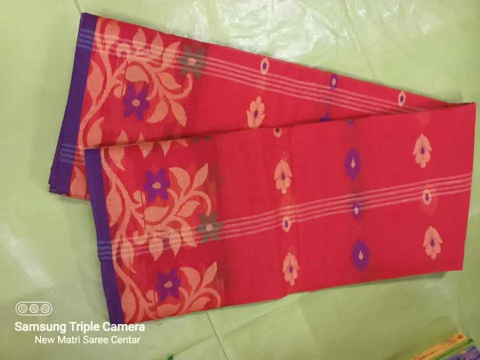 Tant cotton saree without blouse pieces fabric cotton  uploaded by Sujata saree cantre on 3/29/2023