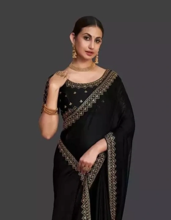 Embroidery  saree uploaded by Fashion vogue on 3/29/2023