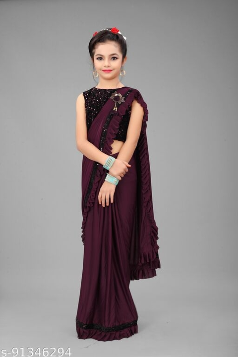 Kids saree size 5to6 7to8  8to9 10to11 12to13  year all size available  uploaded by Fashion vogue on 3/29/2023